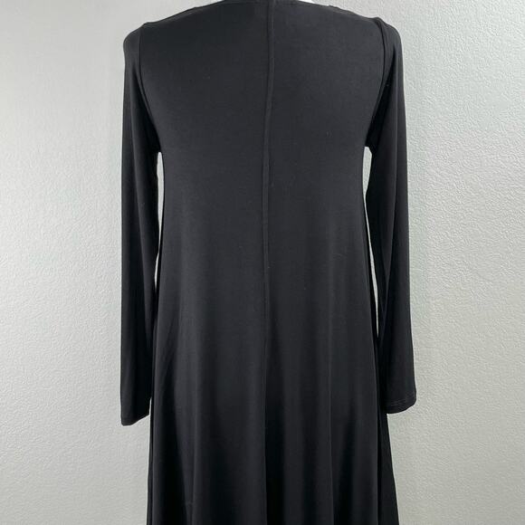 Karen Kane Relaxed Fit Black A-Line Mini Dress Long Sleeve Scoop Neck Petite XS - Picture 11 of 15